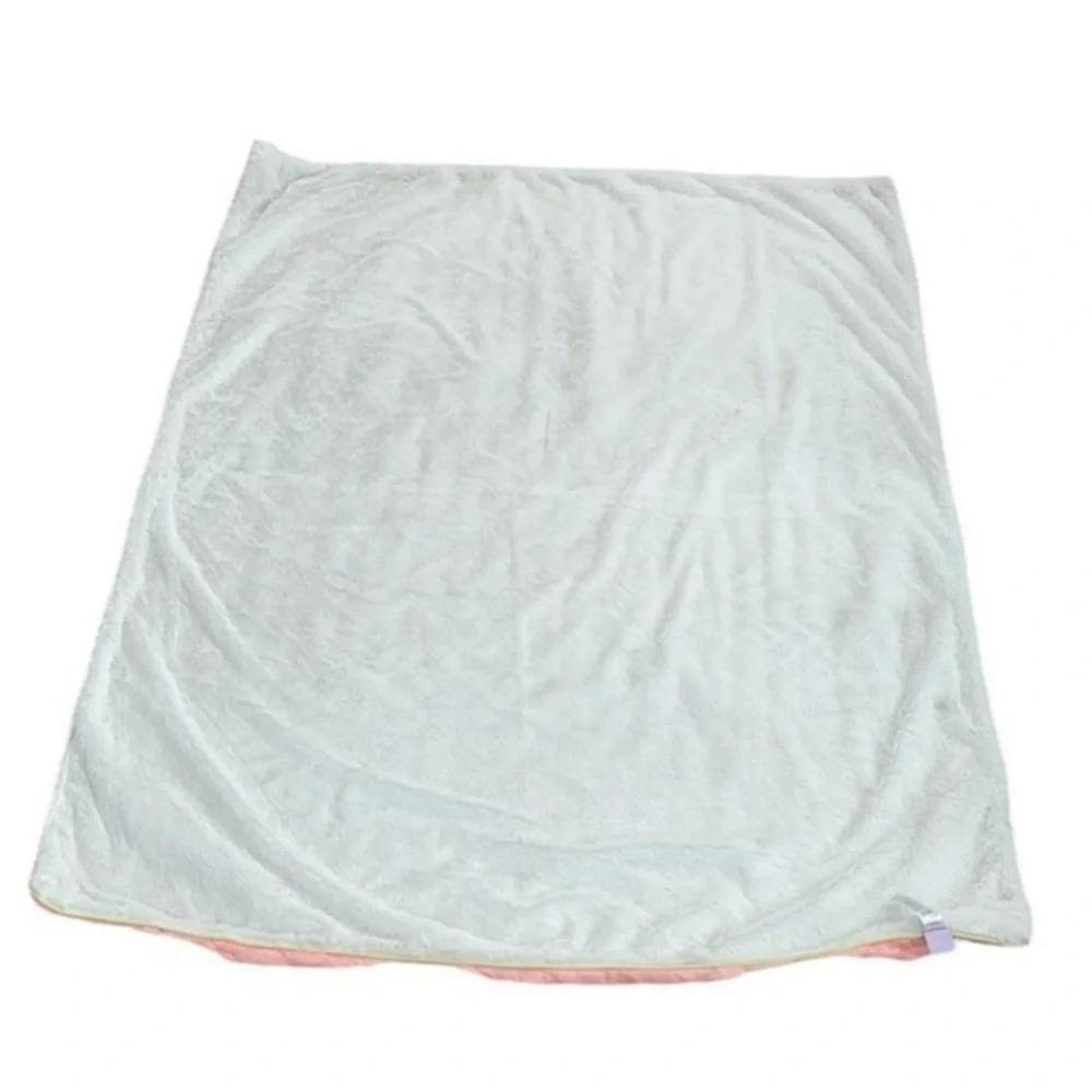Lululemon Ivivva Pottery Barn‎ Teen Pink Quilted Puff Throw Blanket 50 x 60